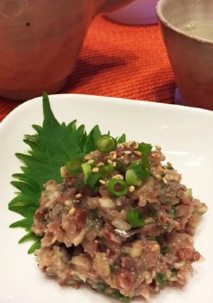 簡単おつまみ☆玄米熟成糀で鰯のなめろう-レシピのメイン写真