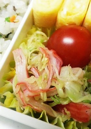 お弁当に中華風カニカマとキャベツ-レシピのメイン写真