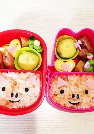 簡単☆ブタさんキャラ弁-レシピのメイン写真
