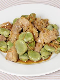 そら豆、鶏肉、新生姜のオイスター炒め-レシピのメイン写真