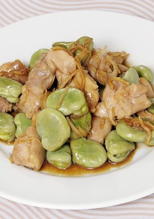 そら豆、鶏肉、新生姜のオイスター炒め-レシピのメイン写真