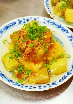 簡単絶賛ジューシー焼きナスと揚げ出し豆腐-レシピのメイン写真