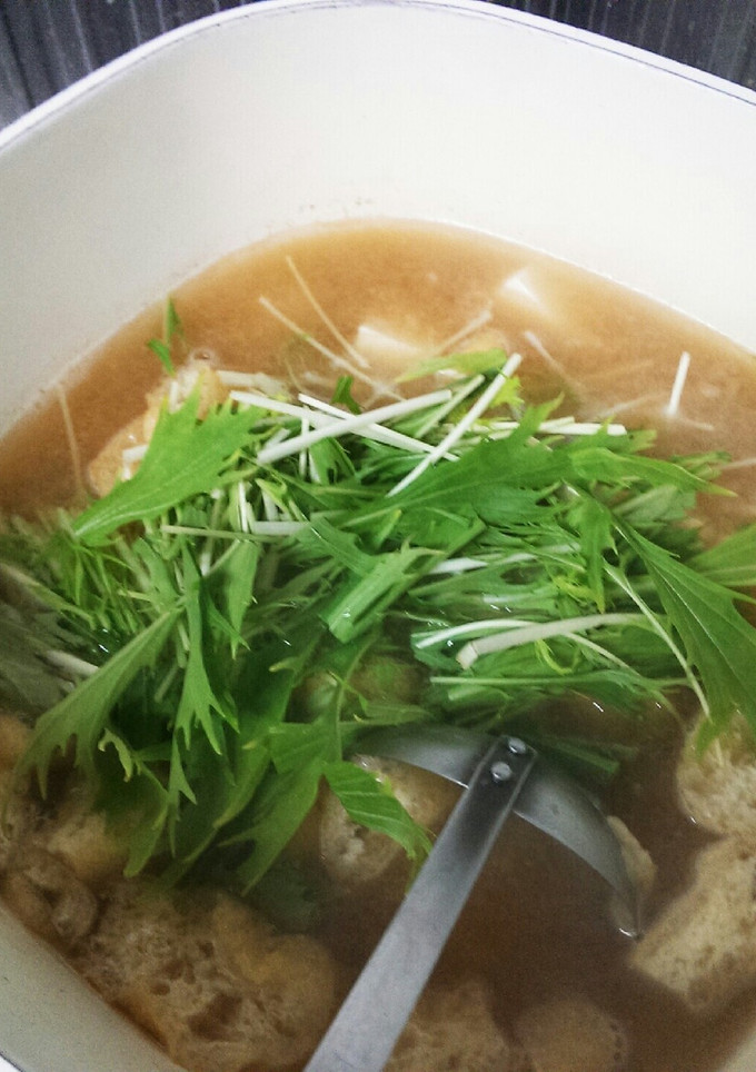 とうふと水菜の味噌汁◆-レシピのメイン写真