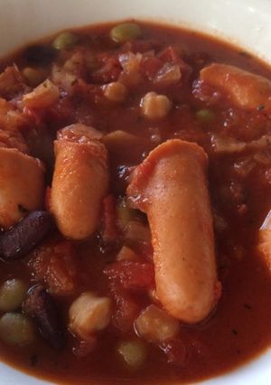 ソーセージとビーンズの辛トマト煮込み-レシピのメイン写真