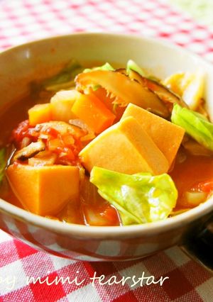 干し椎茸と高野豆腐のミネストローネ-レシピのメイン写真