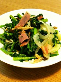 菜の花とベーコン・塩麹炒め-レシピのメイン写真