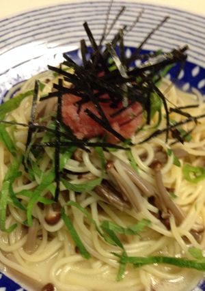 スープ仕立てのタラコスパゲティ-レシピのメイン写真