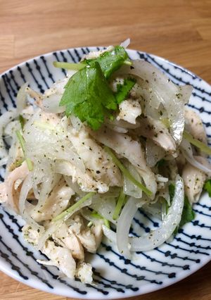 新玉ねぎと三つ葉のチキンサラダ-レシピのメイン写真