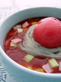 トマトゼリースープの冷麺-レシピのメイン写真