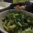 セロリの葉みそマヨ炒め