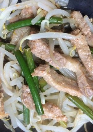大蒜の芽入り味付き肉の蒸し焼き-レシピのメイン写真