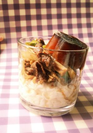 ダイエット☆こんにゃく冷麺弁当　牛すき風-レシピのメイン写真