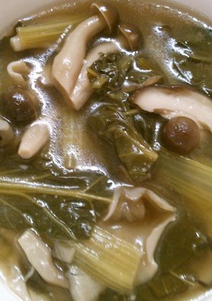 簡単！　小松菜と　きのこの　中華スープ♪-レシピのメイン写真
