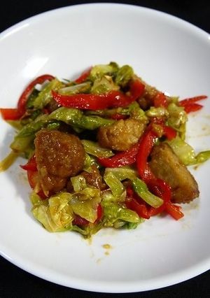 ミートボールリメイク野菜炒め(タイ風)-レシピのメイン写真
