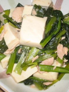 ツナと青菜と高野豆腐の煮物-レシピのメイン写真
