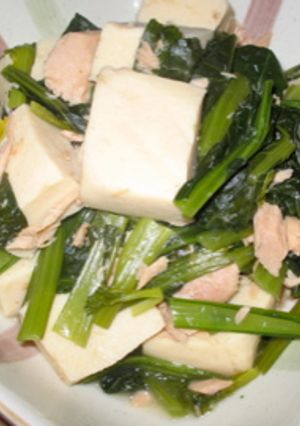 ツナと青菜と高野豆腐の煮物-レシピのメイン写真
