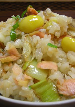 ごぼうと鮭の葱ごはん-レシピのメイン写真