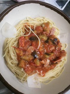 茄子とベーコンの冷水トマトパスタ-レシピのメイン写真