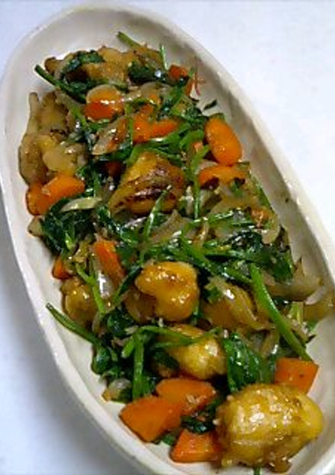 鶏ﾌﾘｯﾀｰとほうれん草のｵｲｽﾀｰ炒め-レシピのメイン写真