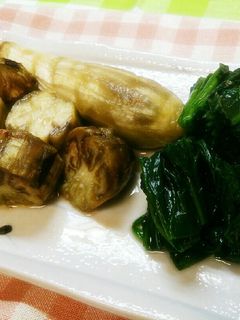 焼きなすとほうれん草のおひたし-レシピのメイン写真