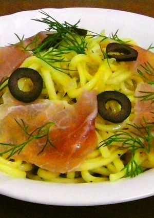 八重山そばのイタリアン風パスタ-レシピのメイン写真