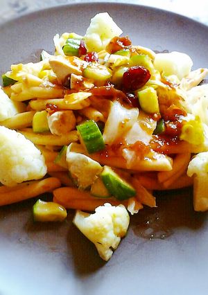 夏にぴったり☆梅豆腐パスタサラダ-レシピのメイン写真