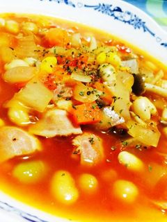 簡単☆お豆のトマトスープ-レシピのメイン写真