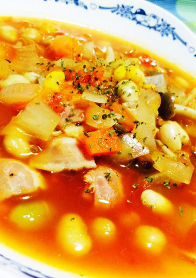 簡単☆お豆のトマトスープ-レシピのメイン写真