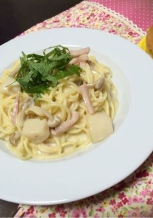 帆立とベーコンとしめじのクリームパスタ-レシピのメイン写真
