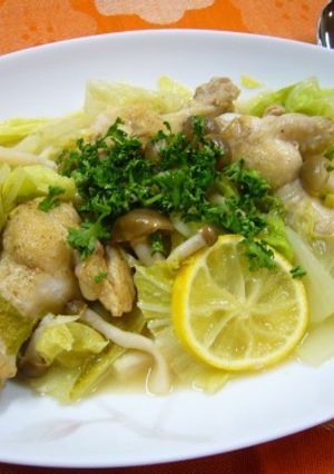 白菜とチキンのレモンワイン蒸し（丸新本家-レシピのメイン写真