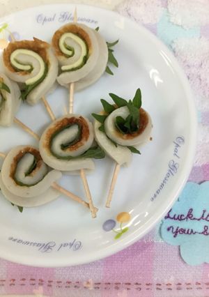 ちくわのクルクル巻き＊梅しそ&しそチーズ-レシピのメイン写真