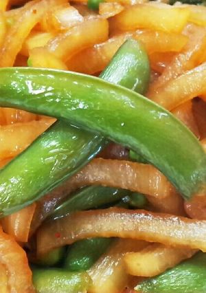 大根、スナップエンドウの甘辛炒め煮-レシピのメイン写真