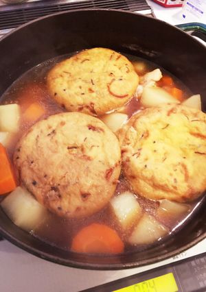 ストウブで簡単煮物(手羽元がんも根菜-レシピのメイン写真