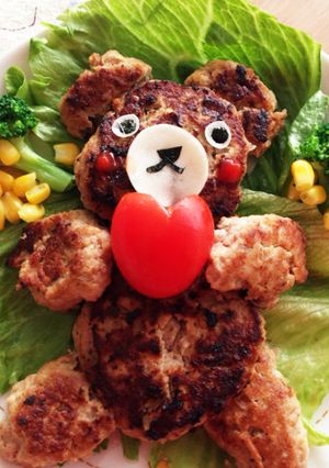 クマちゃんハンバーグ♪-レシピのメイン写真