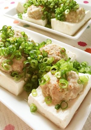 蒸し豆腐 香味団子のせ-レシピのメイン写真