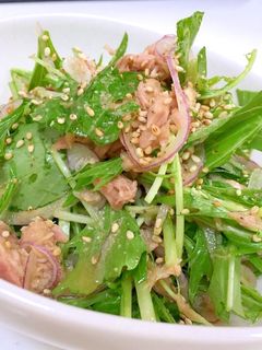 水菜とツナのサラダ-レシピのメイン写真
