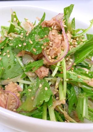 水菜とツナのサラダ-レシピのメイン写真