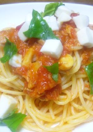 バジルとモッツァレラのツナトマパスタ-レシピのメイン写真