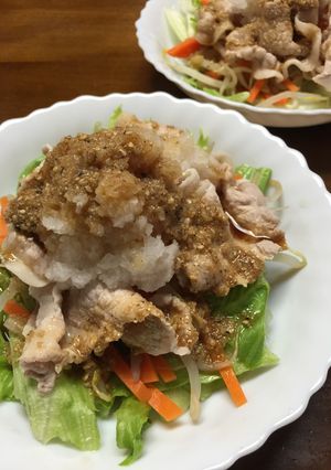 豚しゃぶサラダ☆ゴマと大根のドレッシング-レシピのメイン写真