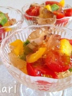 レンジで簡単✨彩り野菜のコンソメゼリー-レシピのメイン写真