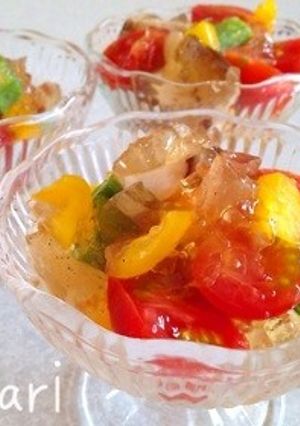 レンジで簡単✨彩り野菜のコンソメゼリー-レシピのメイン写真