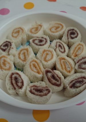 くるくるロールサンド(きな粉・あんこ)-レシピのメイン写真