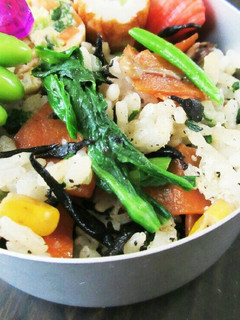 手軽♪ひじき煮物で菜の花御飯-レシピのメイン写真