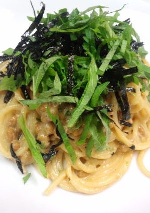 ボウルで和えるだけ　簡単納豆スパゲッティ-レシピのメイン写真