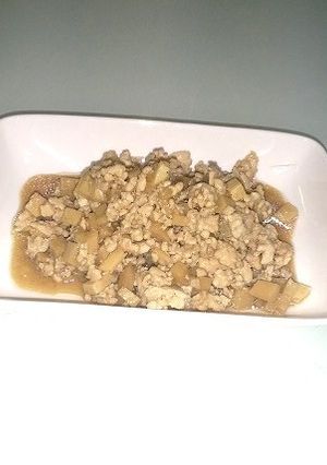 冷蔵庫に残っていた筍の水煮で鶏そぼろ-レシピのメイン写真