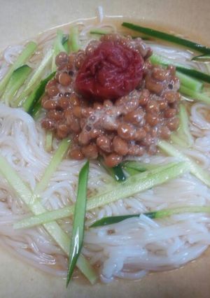 【主婦メシ】納豆梅そうめん-レシピのメイン写真