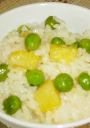 我が家の豆ごはん（サツマイモ入り)-レシピのメイン写真