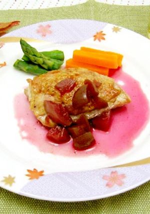 鶏肉のワインソテー　甘露梅ソース-レシピのメイン写真