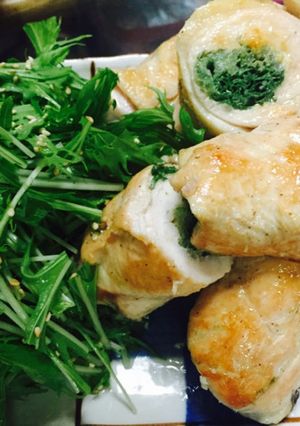 鶏胸肉のヘルシーな水菜巻き-レシピのメイン写真