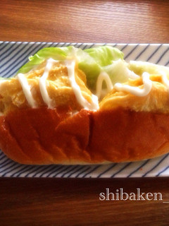 簡単レンジ卵焼ドッグパンサンドイッチ弁当-レシピのメイン写真